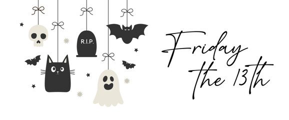 Friday the 13th banner. vector illustration