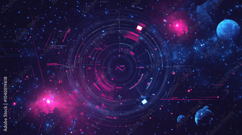 Aufkleber head-up display elements designed for web and app use. background featuring virtual technology. futu