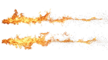 Realistic Fire Flames and Sparks on Transparent Background Generative AI