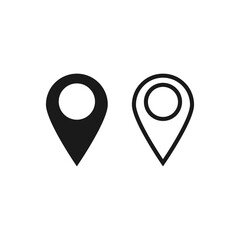 Map pin location sign icon vector illustration, black location pin marker symbol vector