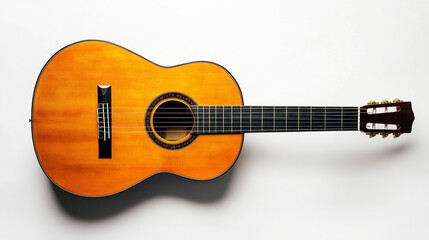 Classical Guitar on White Background  Music Instrument  Wooden  Strings   Acoustic  Sound