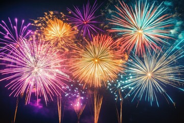 Obraz premium Night Sky Fireworks