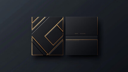 A luxury and elegant business card design featuring a dark gradient abstract background, crafted as a vector illustration ready for print.