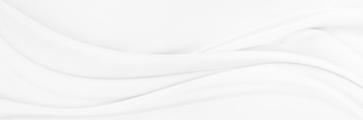 White gray satin texture that is white silver fabric silk panorama background with beautiful soft blur pattern natural.