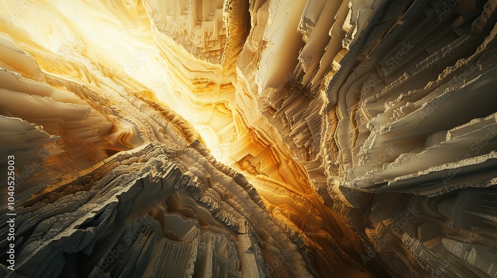 Poster a cave with walls that glow and pulse with a soft, otherworldly light, illuminating strange formatio