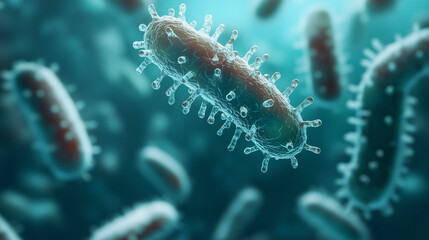 Fototapeta premium Bacteria, Virus, Probiotics, Oral bacteria microorganisms, Concept Microorganism, Oral Health, Biology science microscopic medicine, Immune system boost