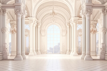 Obraz premium Palace interior background castle hall