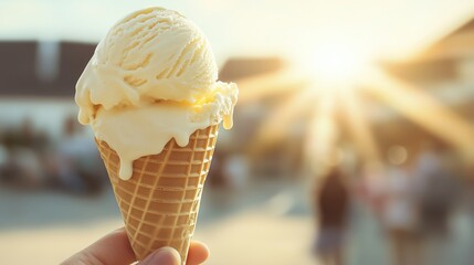 Ice Cream Product Photography on Studio Background with copy space
