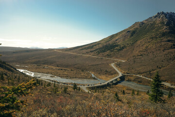Denali national park Savage river Canyon trail view at fall, alaska © IBRESTER