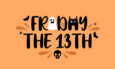 Friday the 13th card or background. vector illustration.