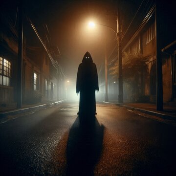 Sinister Figure in the Shadows of the City