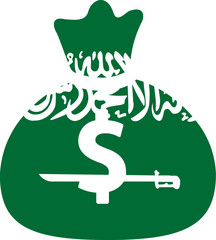 Saudi Arabia Flag on Money bag icon