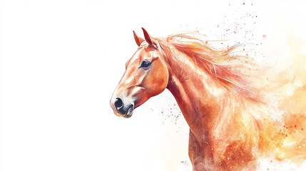 A watercolor vector design featuring a colorful Arabian horse.



