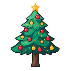 christmas tree cartoon sticker