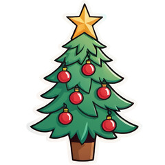 christmas tree ornament sticker