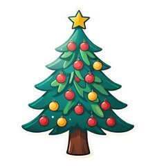 christmas tree cartoon vector