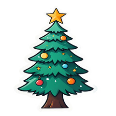 christmas tree cartoon vector