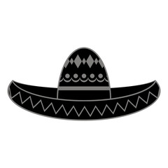 Vector Mexican sombrero. Cinco de mayo symbol isolated on white background.