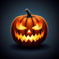Fototapeta premium Fiery Glowing Jack-O'-Lantern