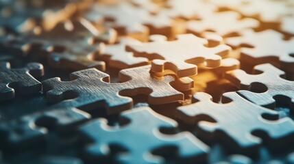 A dynamic portrayal of a jigsaw puzzle being assembled, with pieces gradually falling into place, symbolizing the complexity and interconnections in modern life