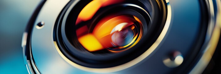 close-up of a professional camera lens against a dark background, perfect for a lens-themed wallpaper	
