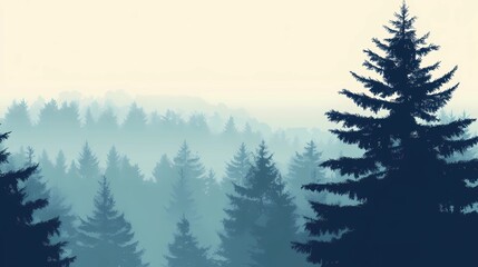 Dense fog in an autumn forest, with golden leaves and soft light filtering through the trees, creating a serene and peaceful mood.