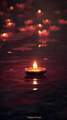 Elegant Diwali Greeting Designs Featuring Lotus Blooms, Glowing Diyas, Golden Lights, Floral Mandalas, and Stylish Calligraphy on Deep Blue and Maroon Backgrounds