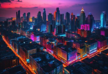 vibrant cityscapes dusk showcasing architectural details luxurious lighting dynamic colors, architecture, skyline, buildings, lights, reflections, urban