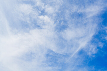 White clouds in the clear blue sky