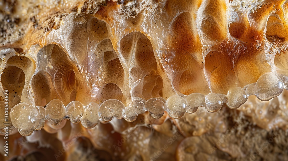 Aufkleber a close-up of a cave's dripstone formations, showing the delicate and intricate patterns created by 