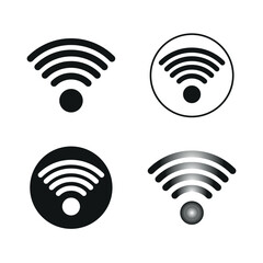 WiFi icon, icon set white background 