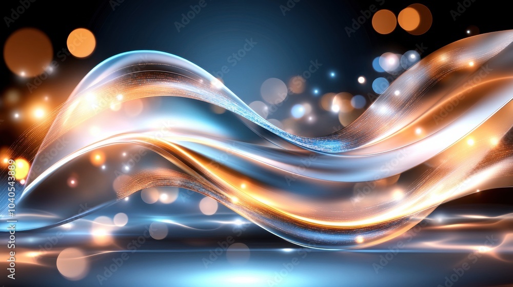 Poster fluid abstract composition with vibrant light and color