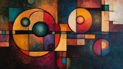 Alternative reproductions of famous paintings .Applied abstract style of Kandinsky. Designed in a modern style oil on canvas with elements of fine art pastel painting. 