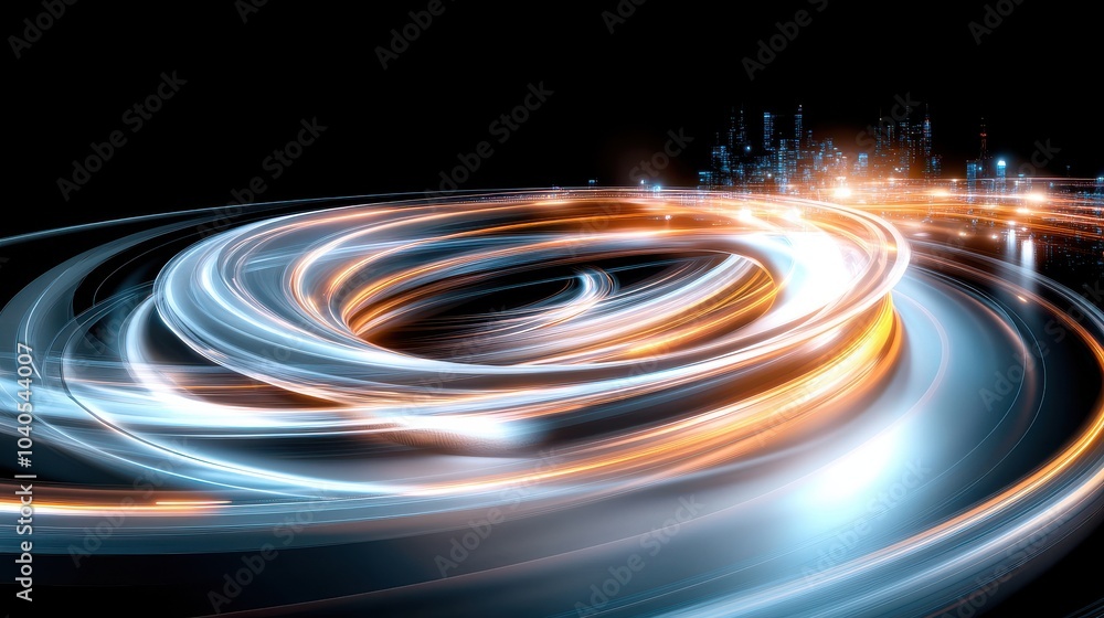 Poster dynamic abstract swirls with vibrant color contrast