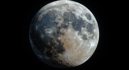 Fototapeta premium A full moon view from outer-space, Ai
