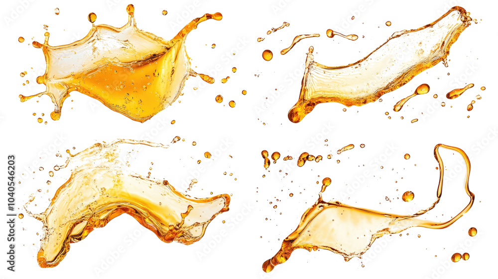 Aufkleber set of oil splashes isolated on a transparent background generative ai