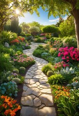 vibrant greenery intertwined unique landscaping ideas creating lush garden oasis, design, plants, nature, trees, shrubs, flowers, foliage, outdoor, space