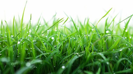 Fototapeta premium Expansive green meadow, isolated on white, with soft rolling hills. A serene and peaceful landscape
