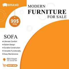 Sale Sofa Social Media Post square flyer template