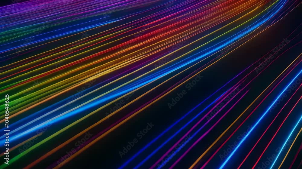 Poster experience the soothing flow of colorful abstract lines that move seamlessly in different directions