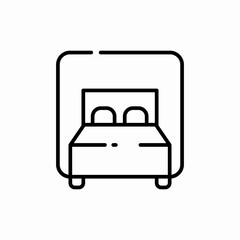 double bed icon sign vector