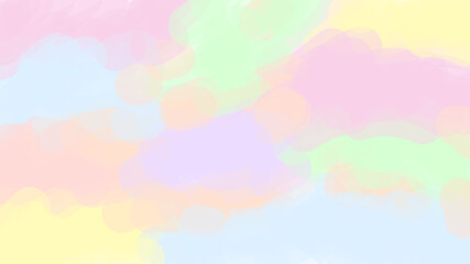 Pastel colored cloudy sky landscape. Tranquil air sunny weather holiday summer poster. Abstract atmosphere sky background vector illustration