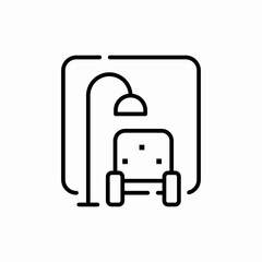 livingroom furniture icon sign vector