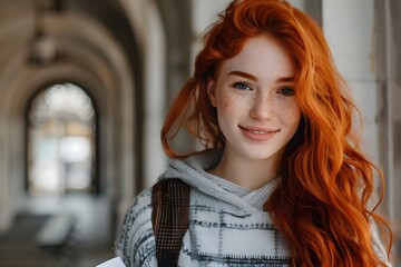 Fototapeta premium A close up of a person with red hair