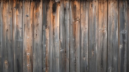 Wooden wall with deep grain, knots, and weathered surface