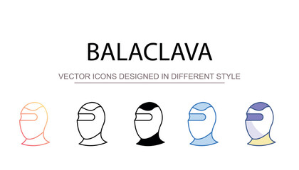 Balaclava icon design with white background stock illustration