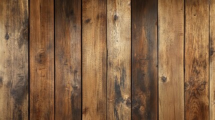 Naklejka premium Wooden wall with deep grain, knots, and weathered surface