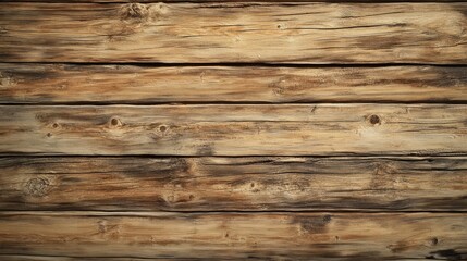 Fototapeta premium Wooden wall with deep grain, knots, and weathered surface