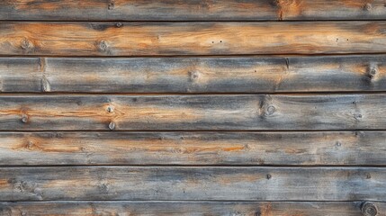 Obraz premium Wooden wall with deep grain, knots, and weathered surface