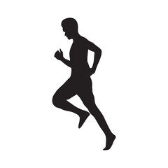 Runners silhouettes. Marathon racer running silhouette. Athlete on running race silhouette vector. Silhouettes runners on sprint men vector.